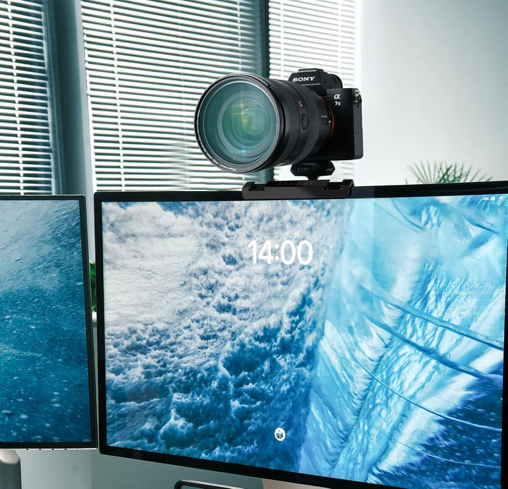 【CM01】 RAUBAY Monitor-Top-Kamera-Montageklammer, hängender Webcam-Ständer mit 1/4"-Schraube, für Liv