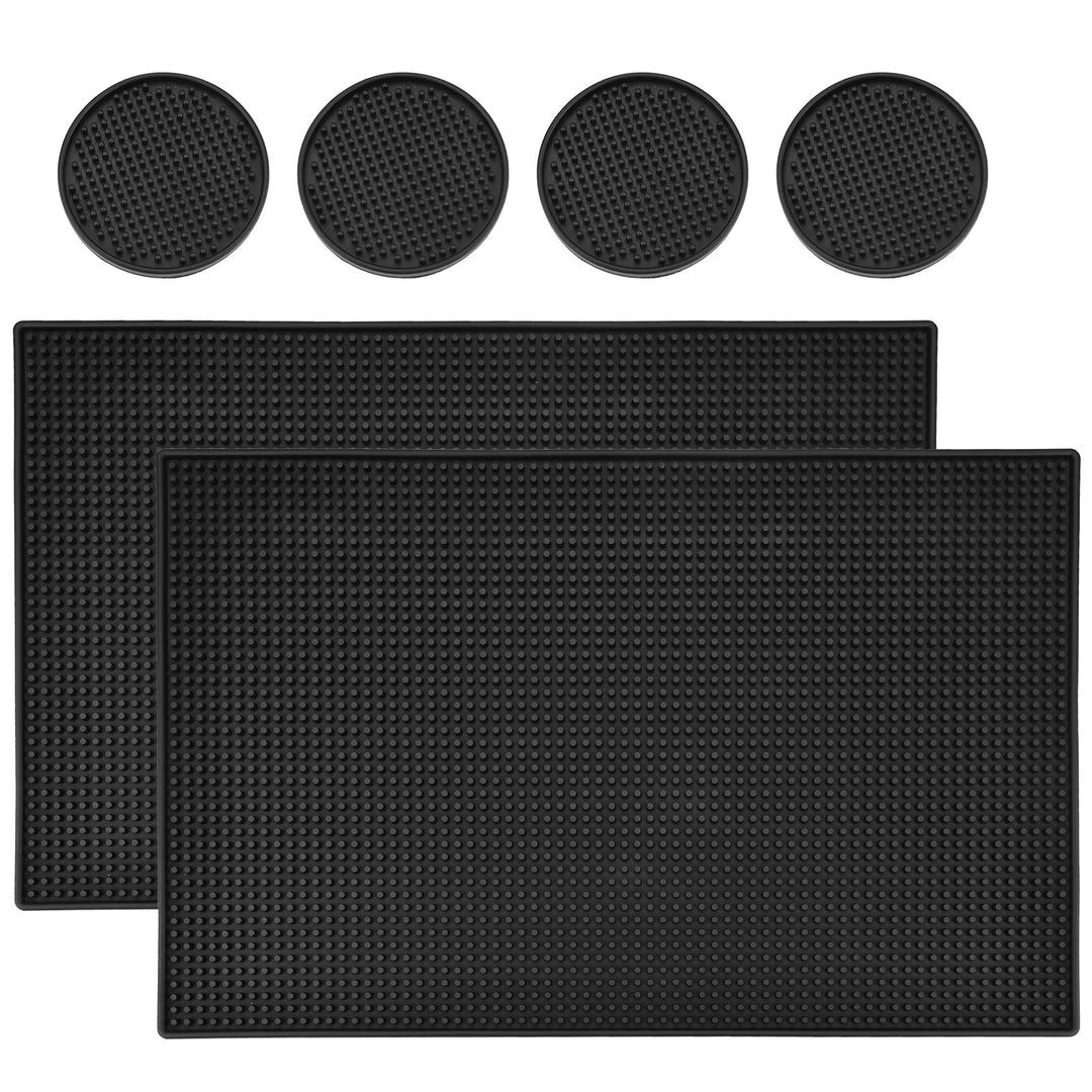 Homtone Bar Pub Service Matten 6 Stück, 45 x 30 cm 2 Stück, rutschfeste Gummi-Auslaufmatte, Glas-Tro