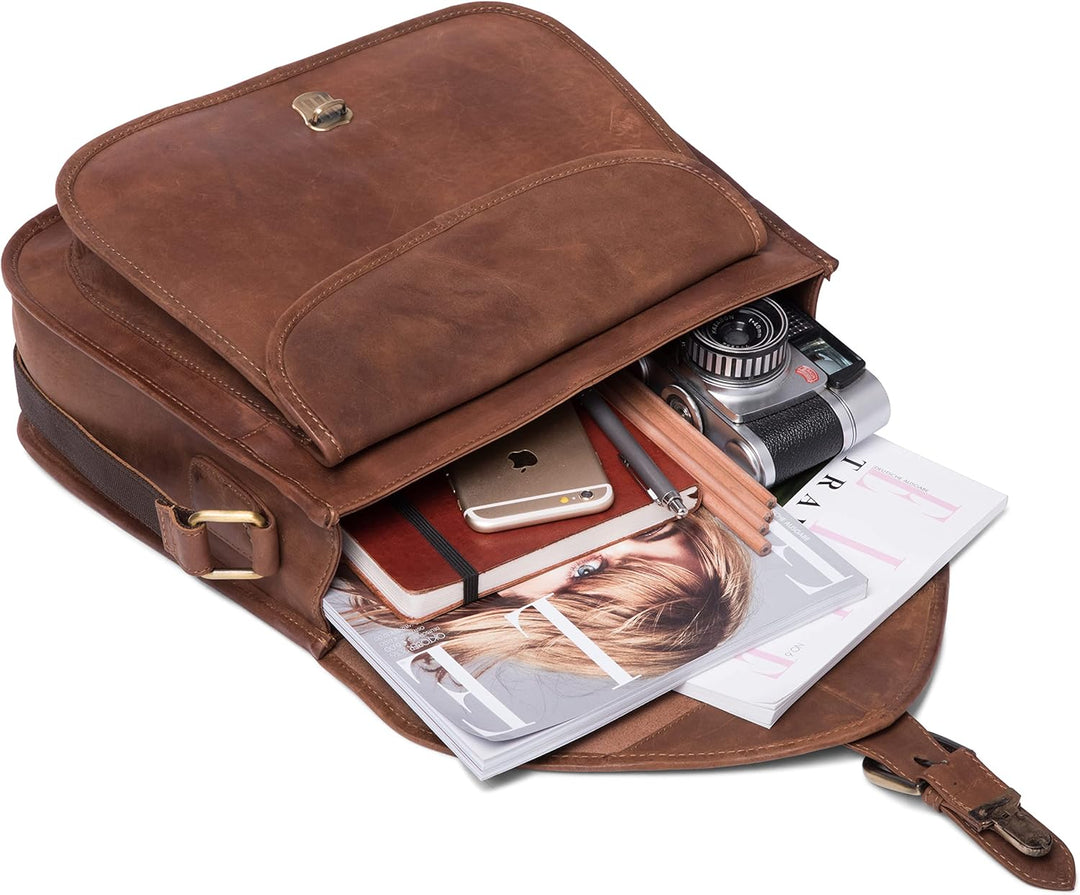 LEABAGS Leder Handtasche Damen I Premium Echtleder Umhängetasche I Damen Schultertasche I Damentasch