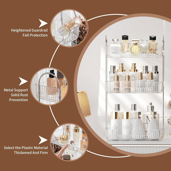 Make up Organizer, Kosmetik Organizer, Beauty Organizer, Hautpflege Organizer für Badezimmer (3 Schi