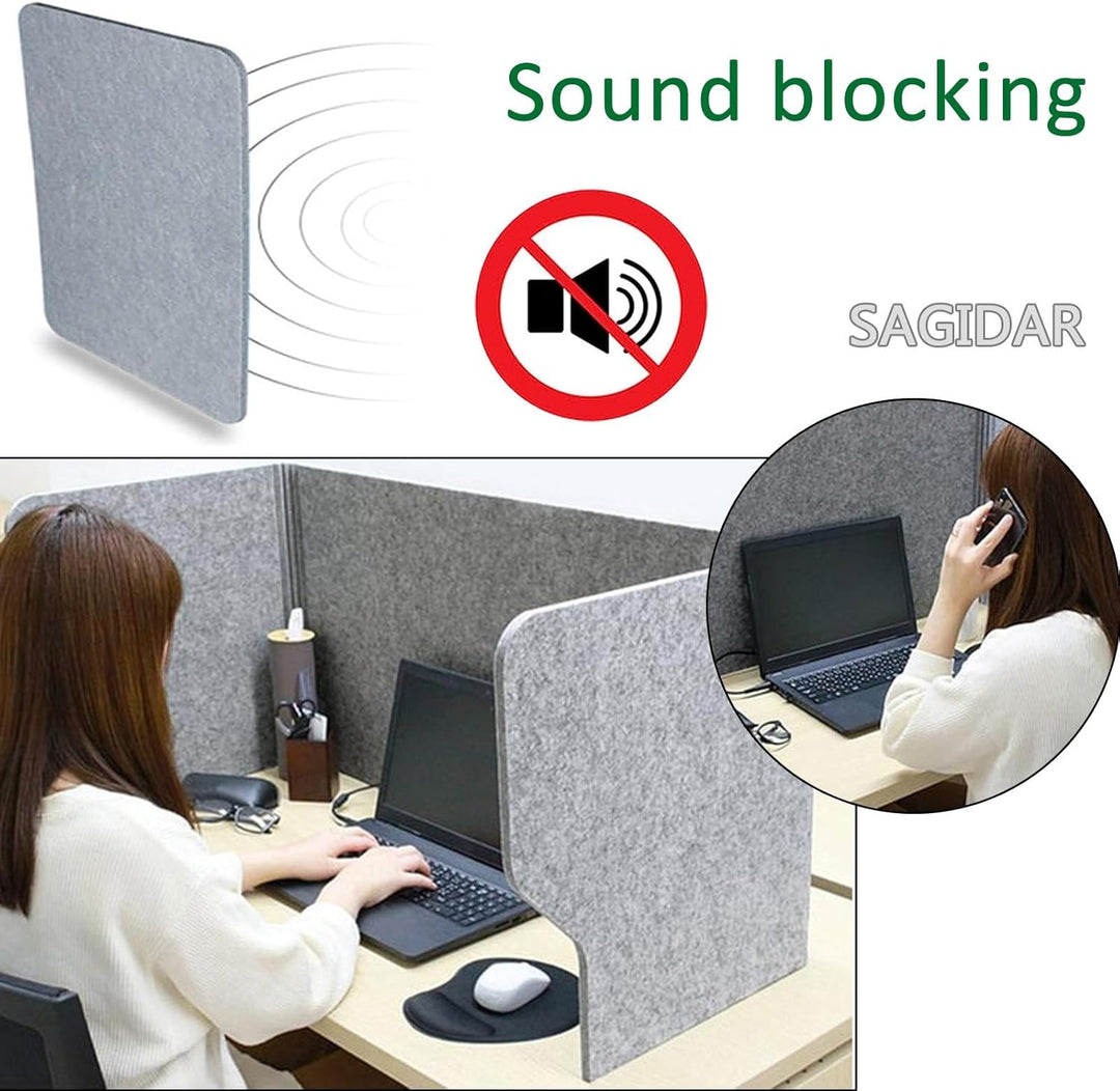 SAGIDAR Schreibtisch Trennwand Filz, Büro Desktop Schallwand 60/80/100cm, Table Divider Polyesterfas