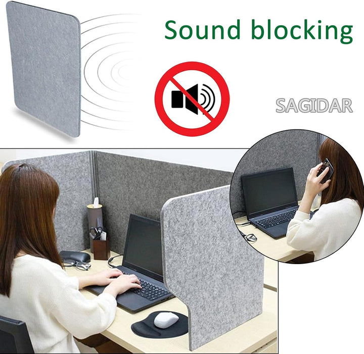 SAGIDAR Schreibtisch Trennwand Filz, Büro Desktop Schallwand 60/80/100cm, Table Divider Polyesterfas