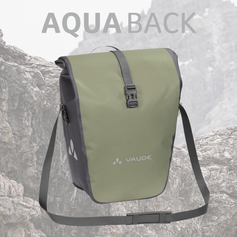 VAUDE Fahrradtasche für Gepäckträger Aqua Back Single 1 x 24 L in 24 l Fango, 24 l Fango