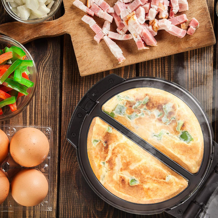 Duronic OM60 Omelette maker | Omlette Grill 600W | Antihaft-Kochplatte | Automatische Temperaturrege
