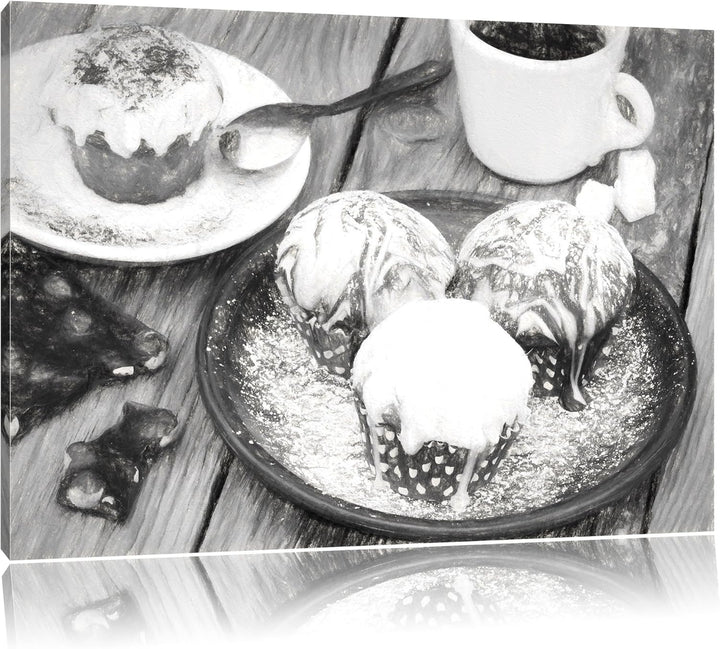 Pixxprint Köstliche Cupcakes als Leinwandbild/Grösse: 100x70 cm/Wandbild/Kunstdruck/fertig bespannt,