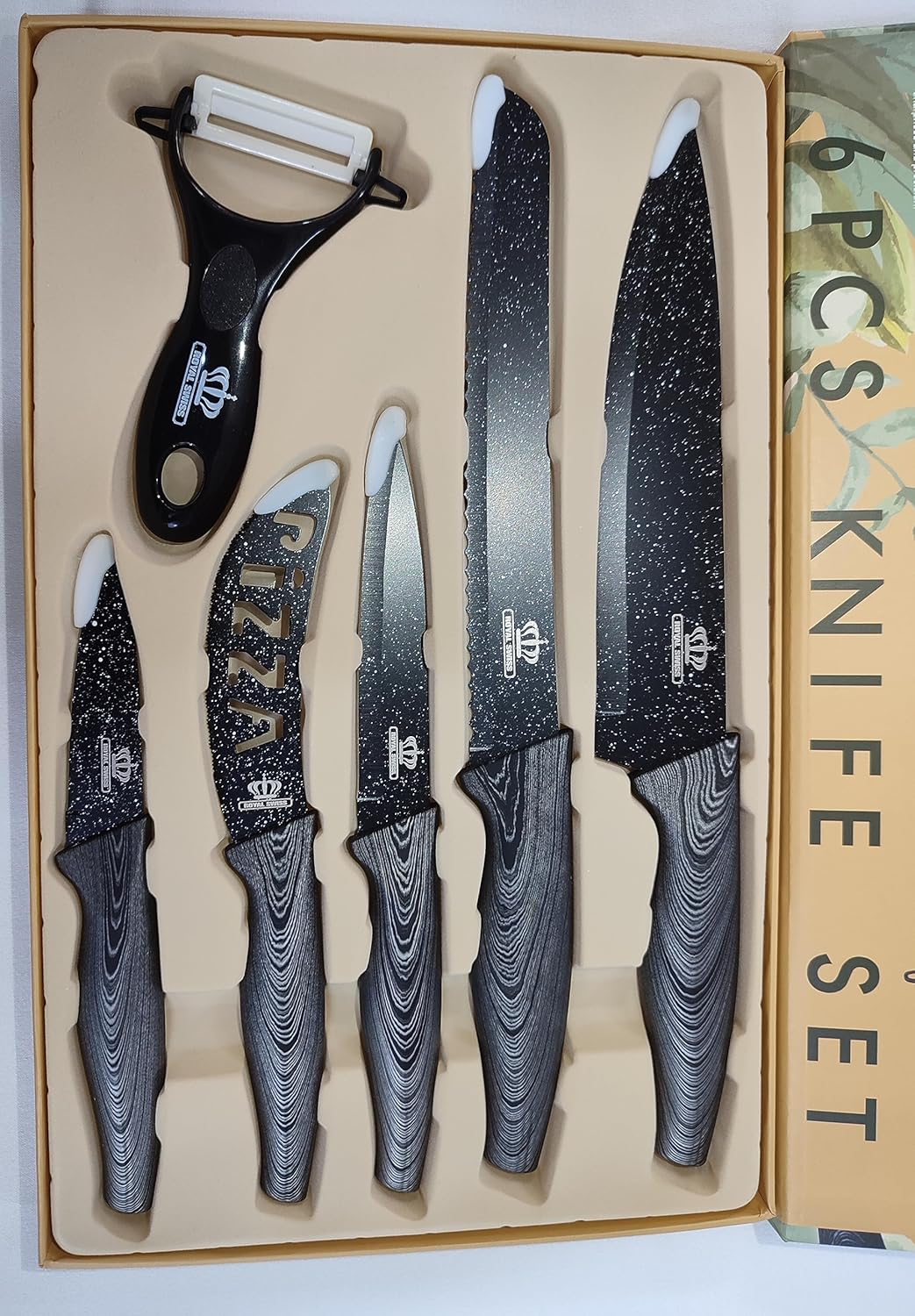 Royal Swiss Switzerland Messer Set - Chefmesser - Brotmesser -Universalmesser - Pizzamesser - Schälm