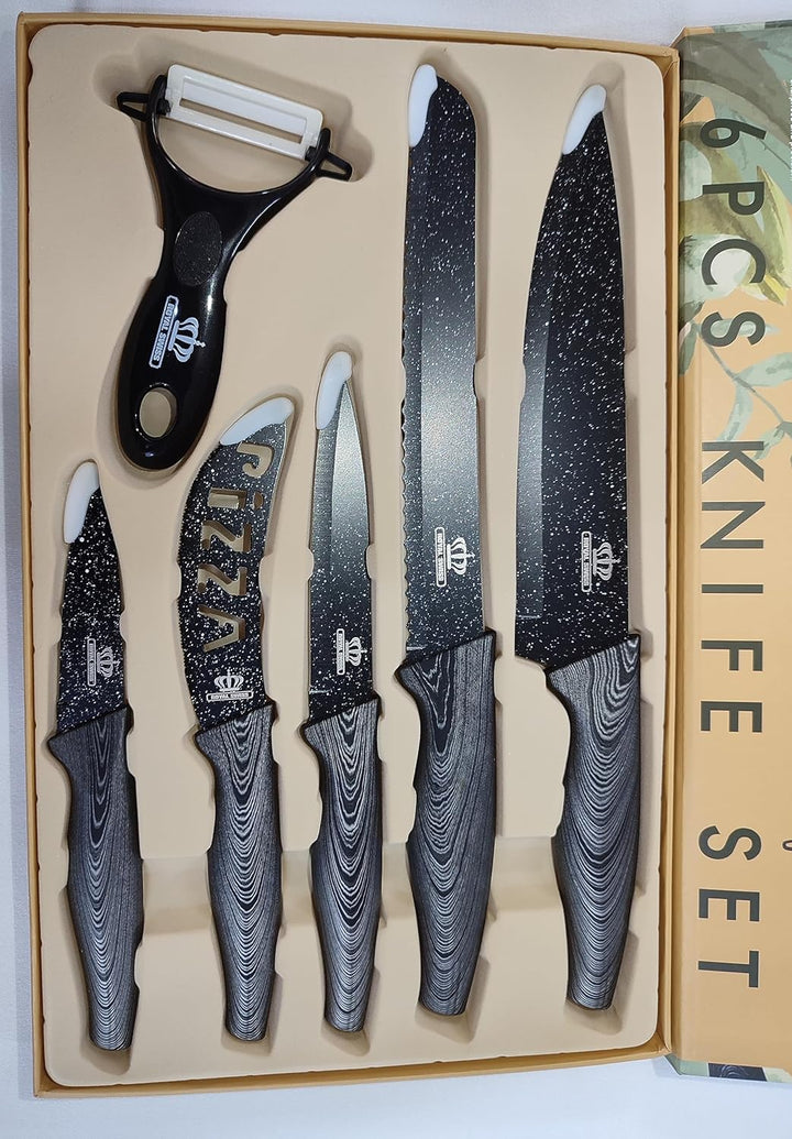 Royal Swiss Switzerland Messer Set - Chefmesser - Brotmesser -Universalmesser - Pizzamesser - Schälm