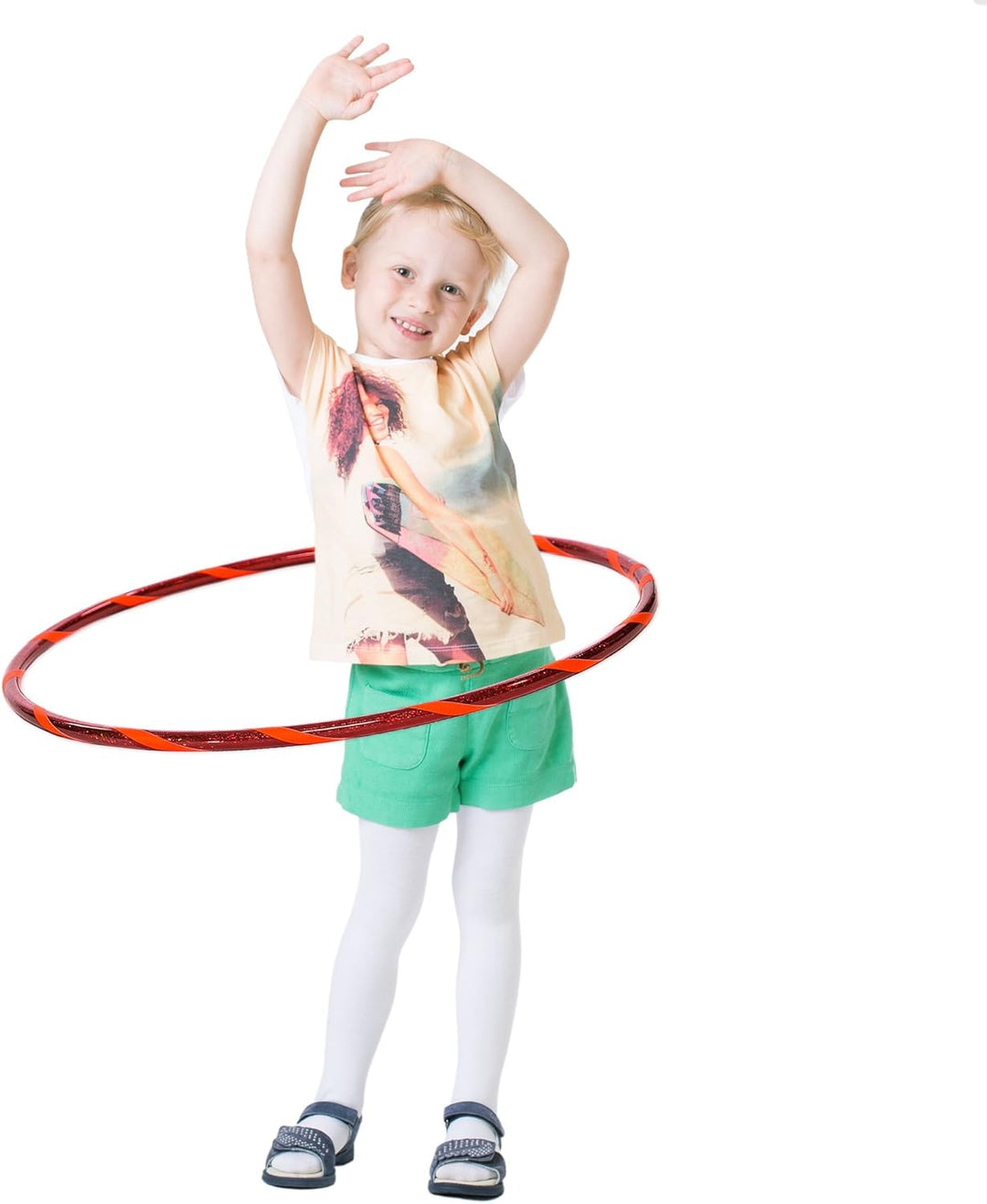 Hoopomania Glamour Kinder Hula Hoop Reifen Ø60cm Glitter-Rot-Orange, Ø60cm Glitter-Rot-Orange