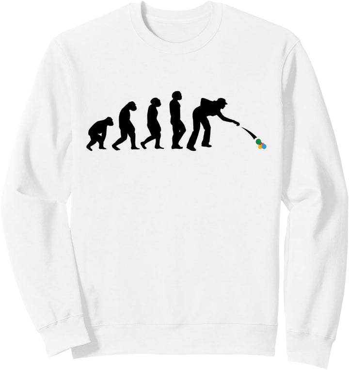 Boccia Kugeln Evolution Boule Spiel Petanque Spieler Boule Sweatshirt