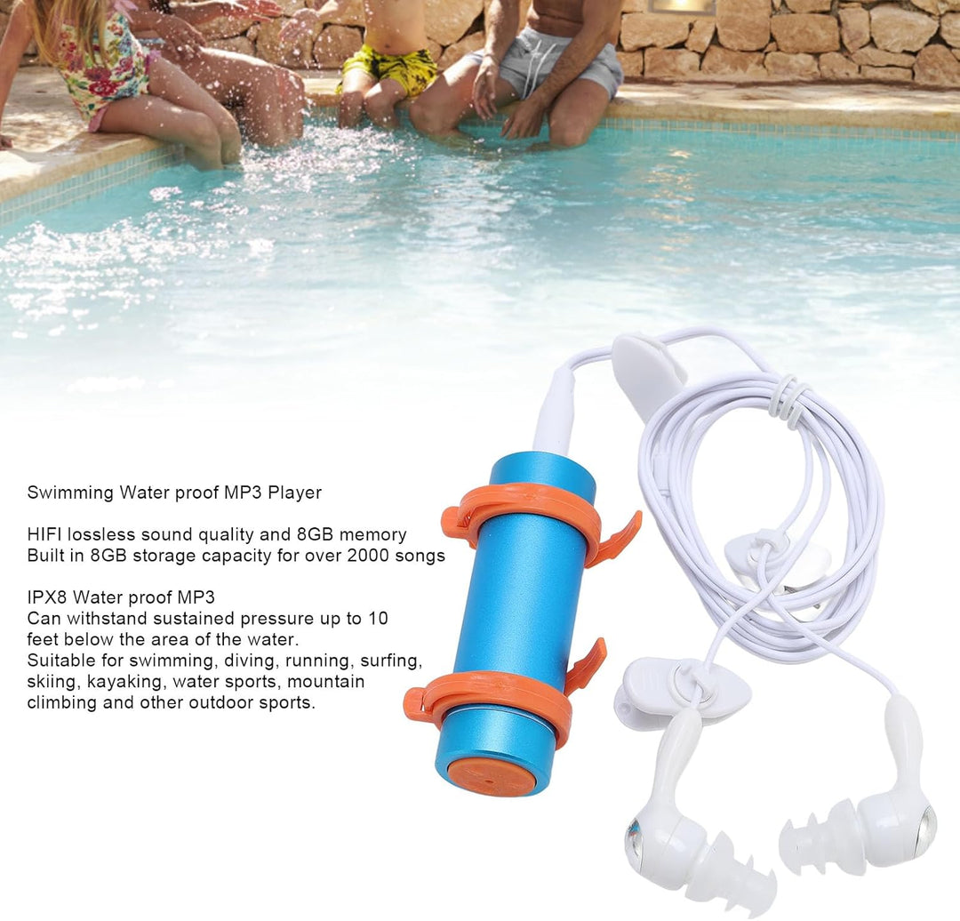 wasserdichte MP3 -Player Zum Schwimmen, Geniessen Sie Bis zu 2.000 Songs, 8 GB Unterwassermusik Play