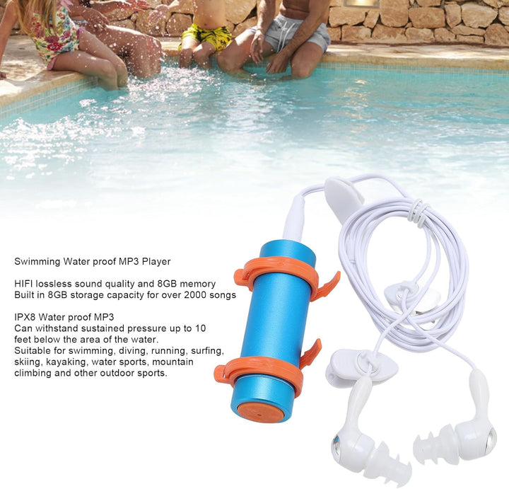 wasserdichte MP3 -Player Zum Schwimmen, Geniessen Sie Bis zu 2.000 Songs, 8 GB Unterwassermusik Play