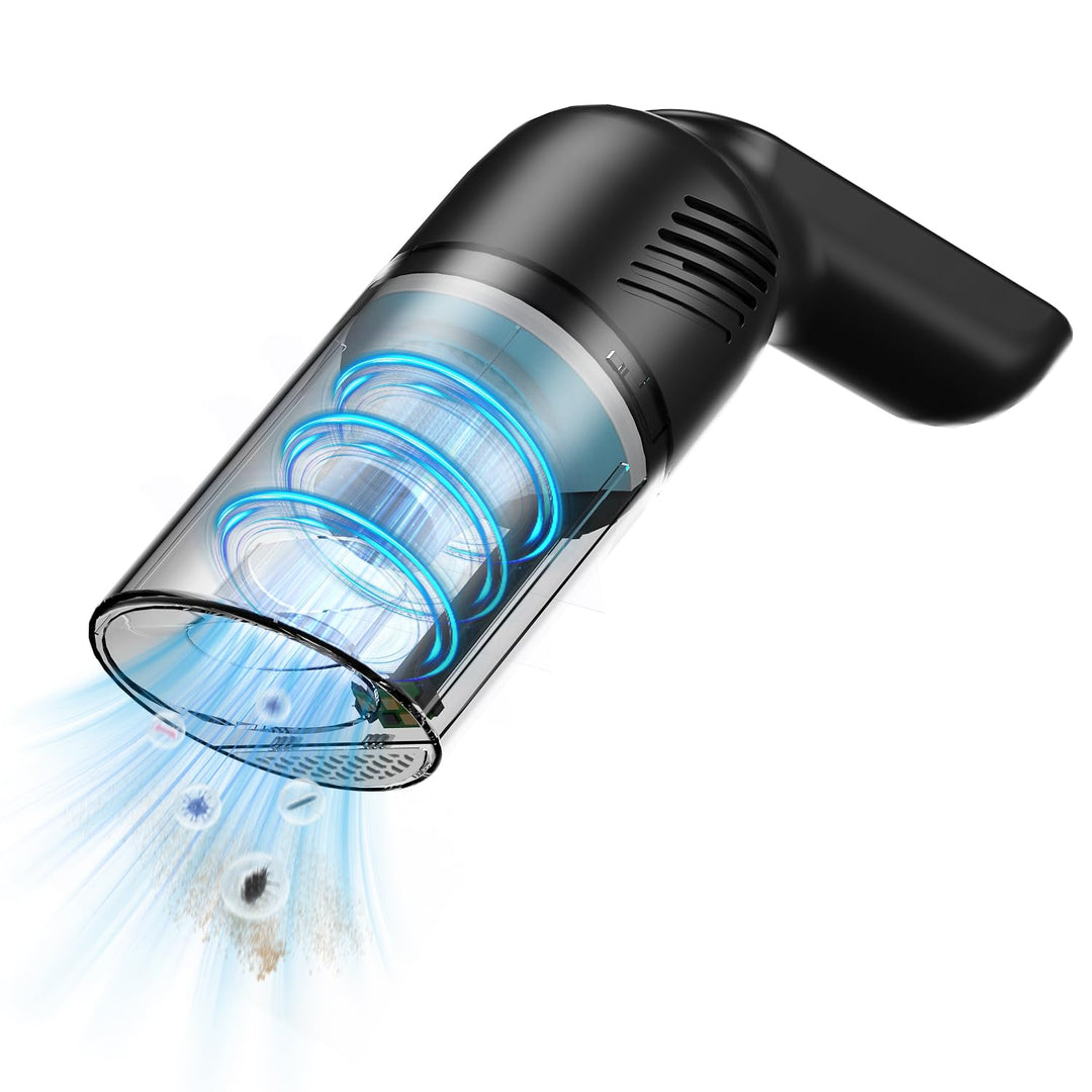 Handstaubsauger Kabellos, Leistungsstarker Auto Staubsauger mit LED-Licht, Mini Tragbarer Staubsauge