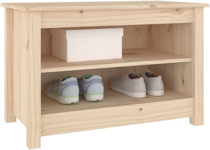FIRBNUS Schuhbank 70x38x45,5 cm Massivholz Kiefer Schuhaufbewahrung Schuhorganizer Schuhschrank Holz