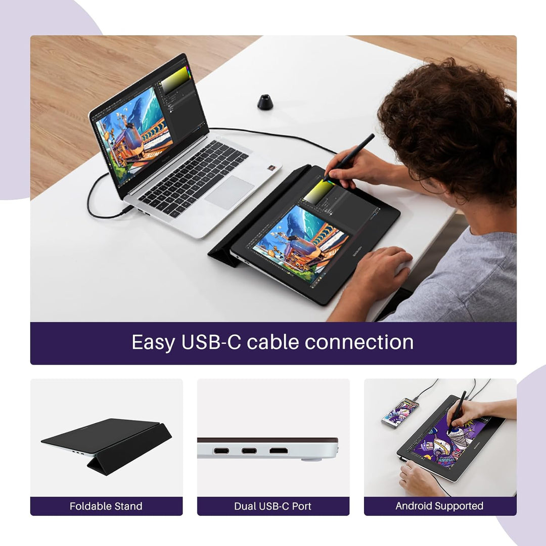 GAOMON PD1320 13,3 Zoll Graphictablet mit Display, HD -IPS -Monitor mit 8192 Druckpegeln und Batteri