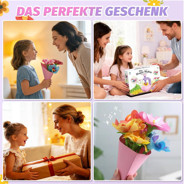 wittsyer DIY Blumen Bastelset Kinder ab 6 Jahre, Basteln Mädchen 5 6 7 8 Jahre, Blumen Basteln Kinde