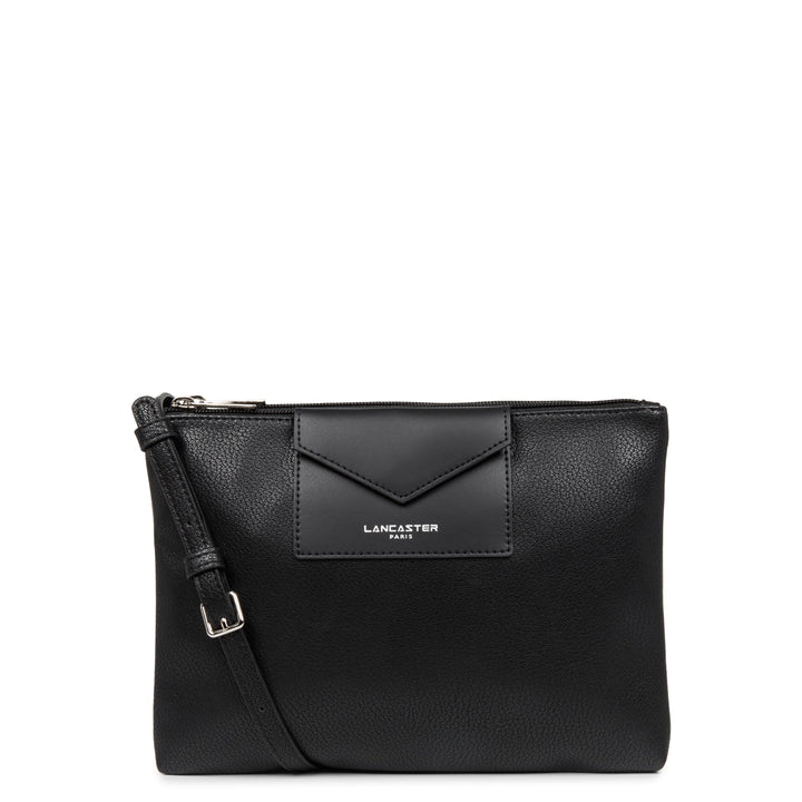 Lancaster Paris Maya Damen Umhängetasche mit Doppelreissverschluss, 26 cm Einheitsgrösse Schwarz, Ei