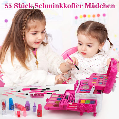 Kinderschminke Makeup Set Schminkkoffer Mädchen - Waschbar Schminke Kinder Make Up Set Mädchen Spiel