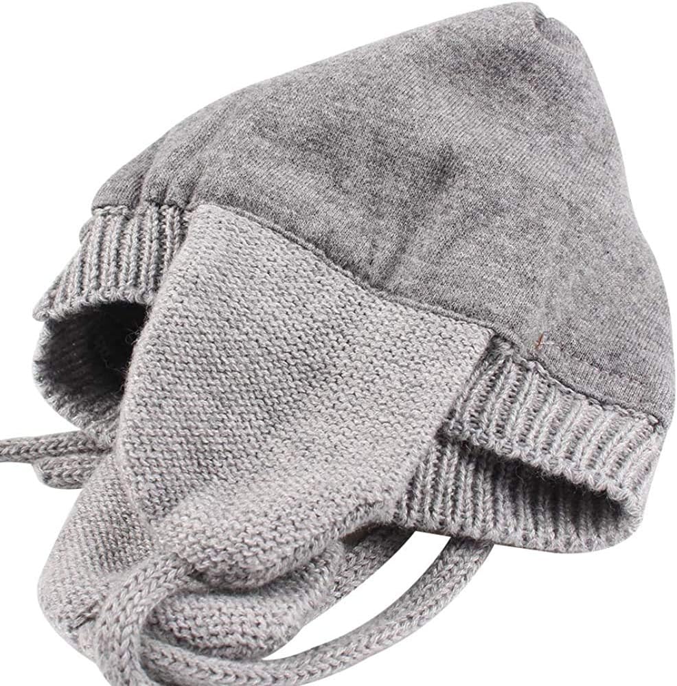 DRESHOW Unisex Baby Mütze Süsser Bär Kleinkind Earflap Beanie Warm für Herbst Wintermütze Grey &amp; Whi