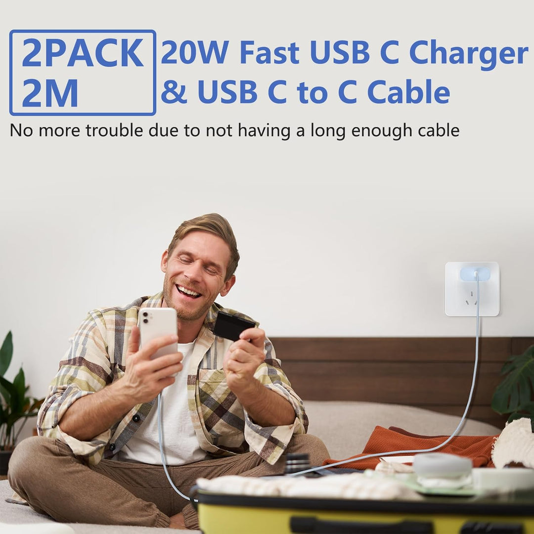 USB-C-ladegerät, für iPhone 16/15 Serie, for iPhone Schnellladegerät, PD20W, ladegerät-Typ-C, 2er Pa