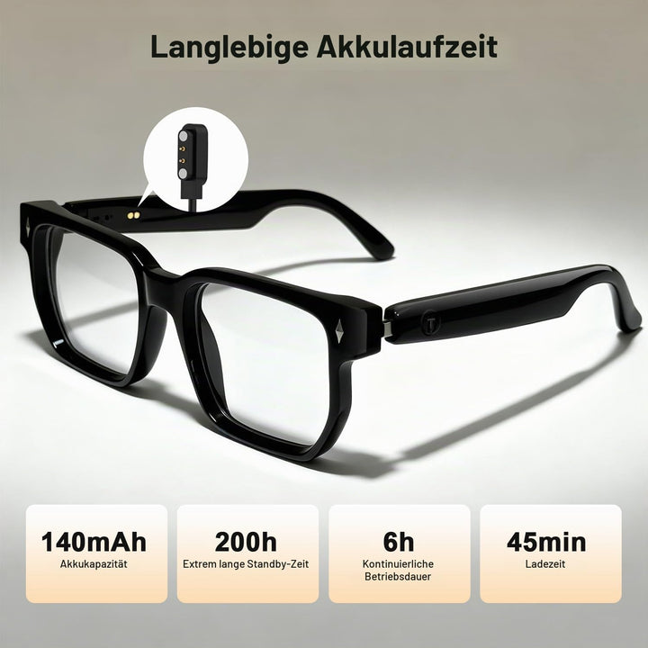 2026 AI Smart Brille Für Reisen, Meetings und Business Schwarz, Schwarz