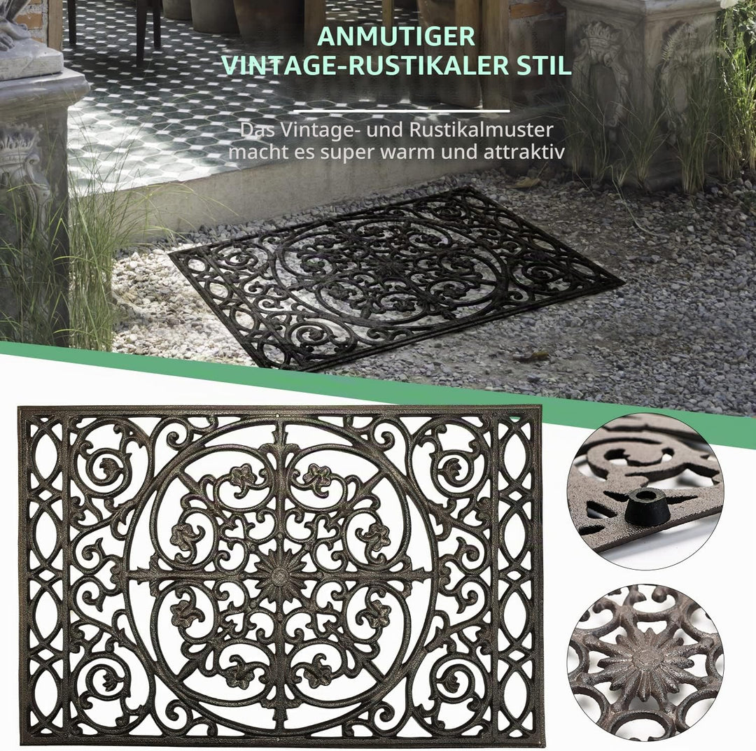 Sungmor rechteckige Fussmatte aus Gusseisen - 55,9 x 36,6 cm - haltbare, rutschfeste Fussmatte, Schu