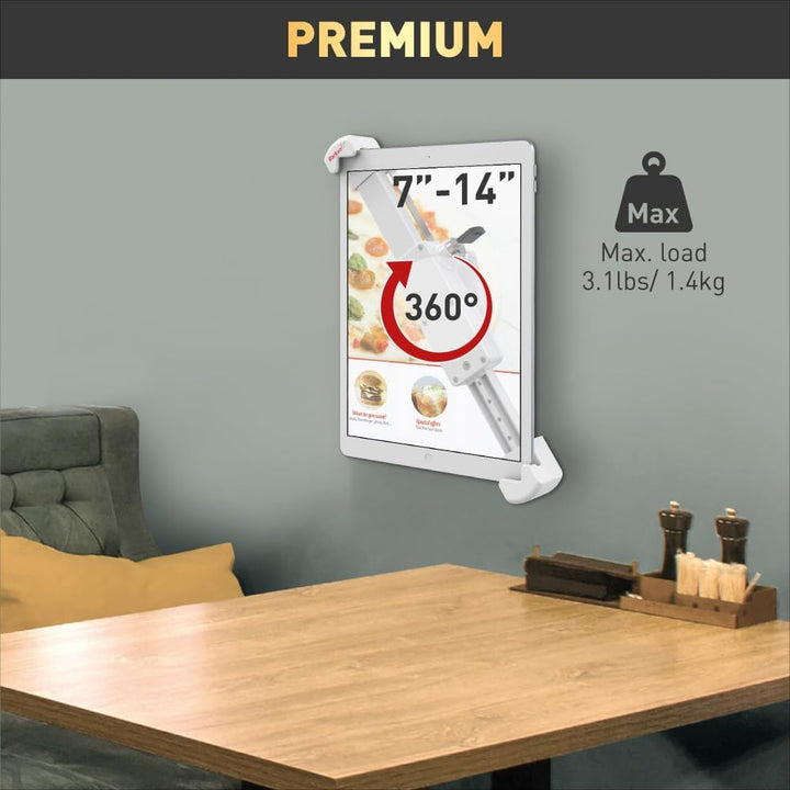 Barkan Lockable Tablet Mount Holder for 8.7-12 inch Devices, Anti-Theft, Fixed, 360 Degree Rotation