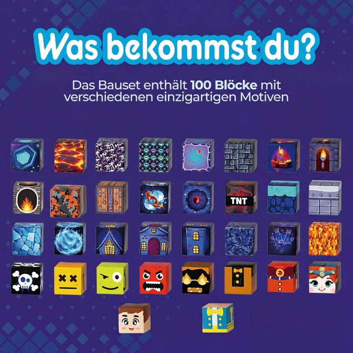 Magnetische Bausteine 100 Teile (2 cm) – Magnetic Cubes Magnetwürfel Set – Magnetisches Bauspielzeug