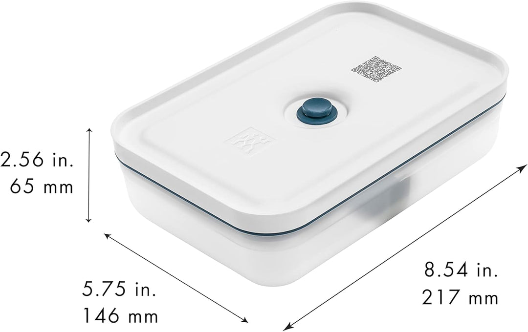 ZWILLING Fresh & Save Vakuum Lunchbox, Grösse L flach, Kunststoff, Semitransparent-La Mer Semitransp