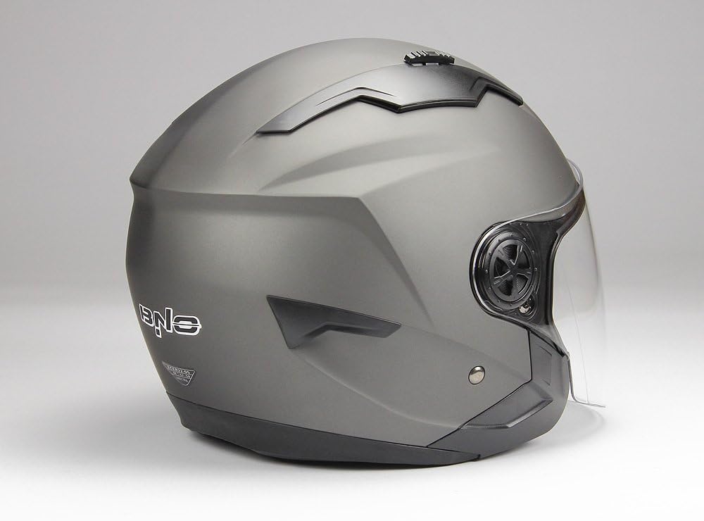 BNO Jethelm mit Langvisier Jet300 Motorradhelm Roller Helm Schutzhelm Matt Anthrazit (S-XXL) (S)