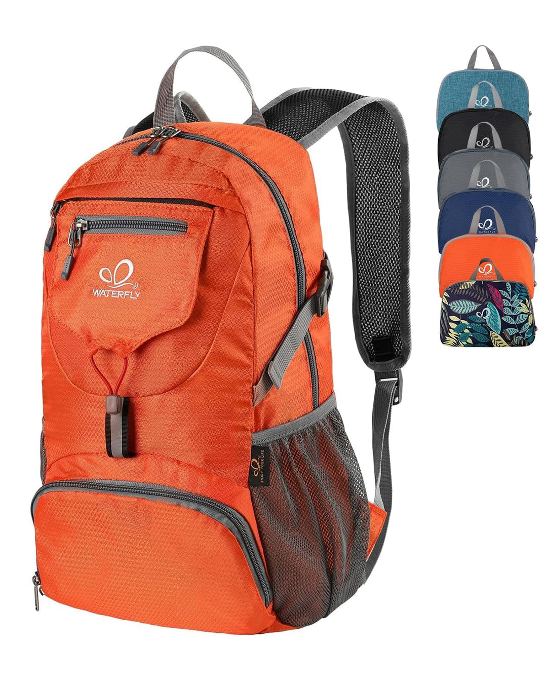 WATERFLY Ultraleicht Faltbar Klein Rucksack: 20L Leicht Packable Wanderrucksack Tagesrucksack Trekki