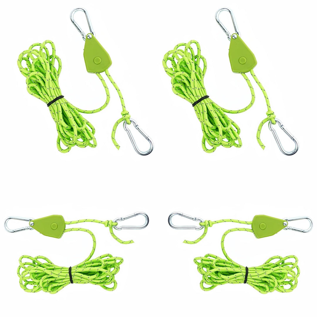4 Stück Leichte Abspannleine Zeltschnur Reflektierend Zeltseil mit Spanner Einsteller für Outdoor-Ca