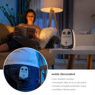 Reer Cosmo Babyphone vom Erfinder des Babyphone, mit Nachtlicht, Vibrations-Alarm und Gegensprechfun