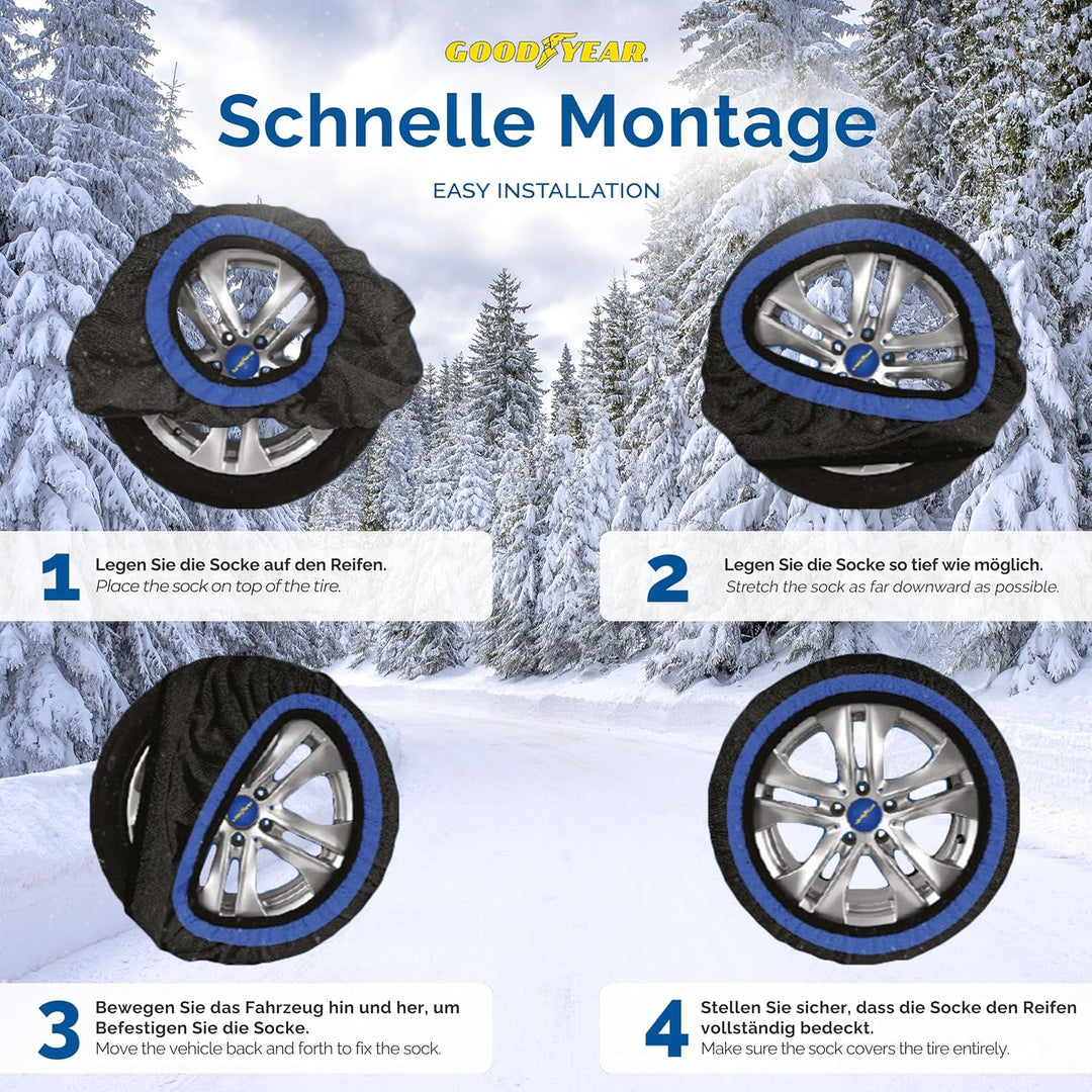 Goodyear Star Gripper Schneeketten zugelassen Italien EN 16662-1:2020 Zwei Schneeketten aus Stoff fü