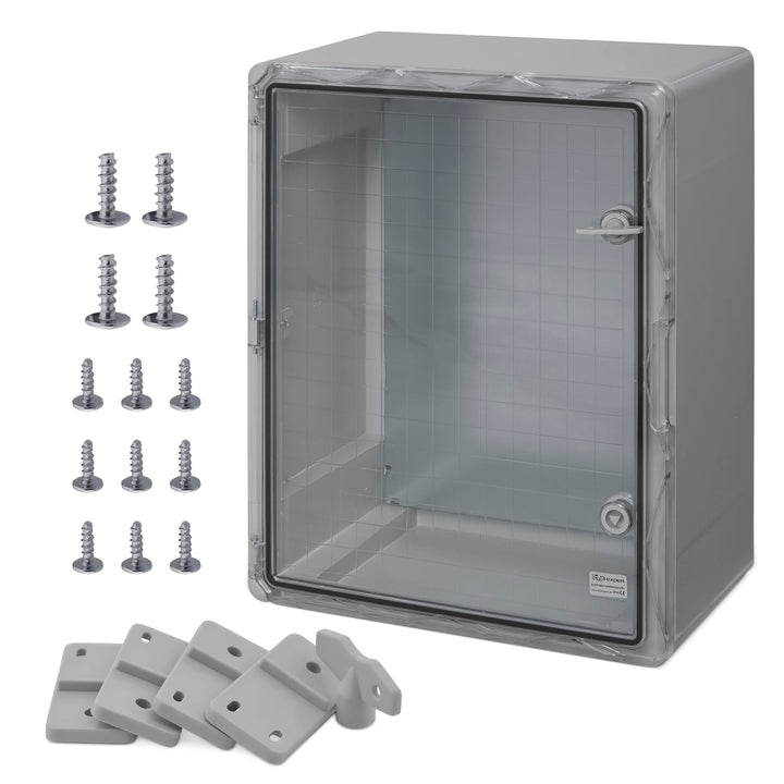 BOXEXPERT® Verteilerkasten aussen wasserdicht [ABS Kunststoff IP65 Gehäuse inkl. Sichttür] grau (Ser