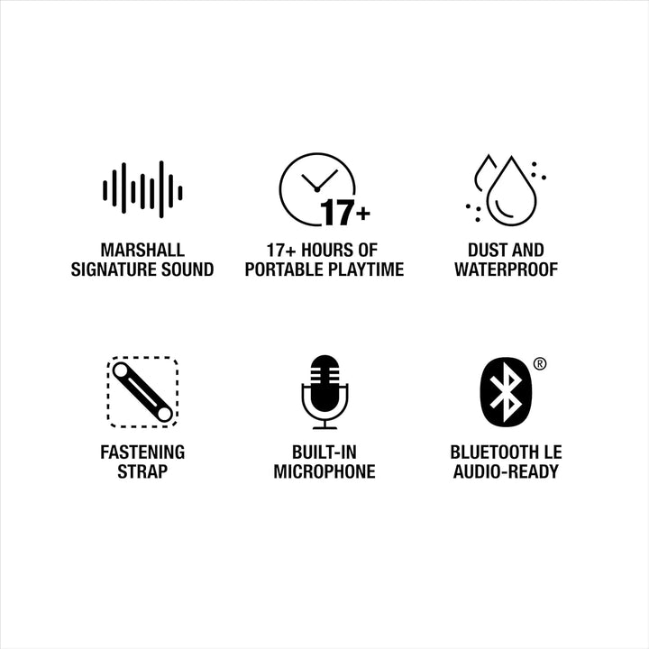 Marshall Willen II Bluetooth-Lautsprecher, kabellos, über 17+ Stunden Spielzeit, wasserdicht nach IP