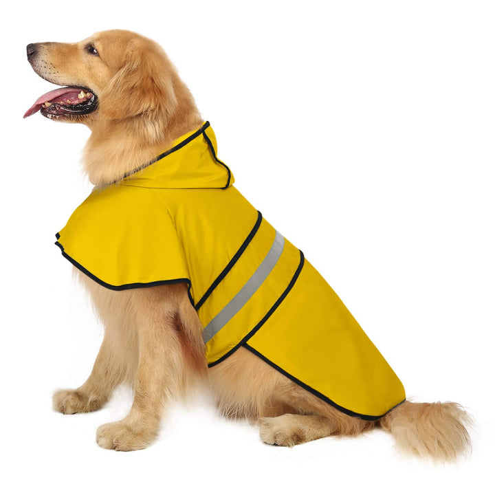 HDE Hunderegenmantel mit Kapuze für kleine bis grosse Hunde und Welpen (gelb, X-Large) XL gelb, XL g