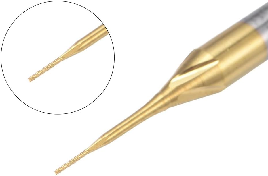 10 Stück Titanbeschichtete Hartmetall-Schaftfräser, Gravurfräser, CNC-Fräser für Leiterplattenmaschi