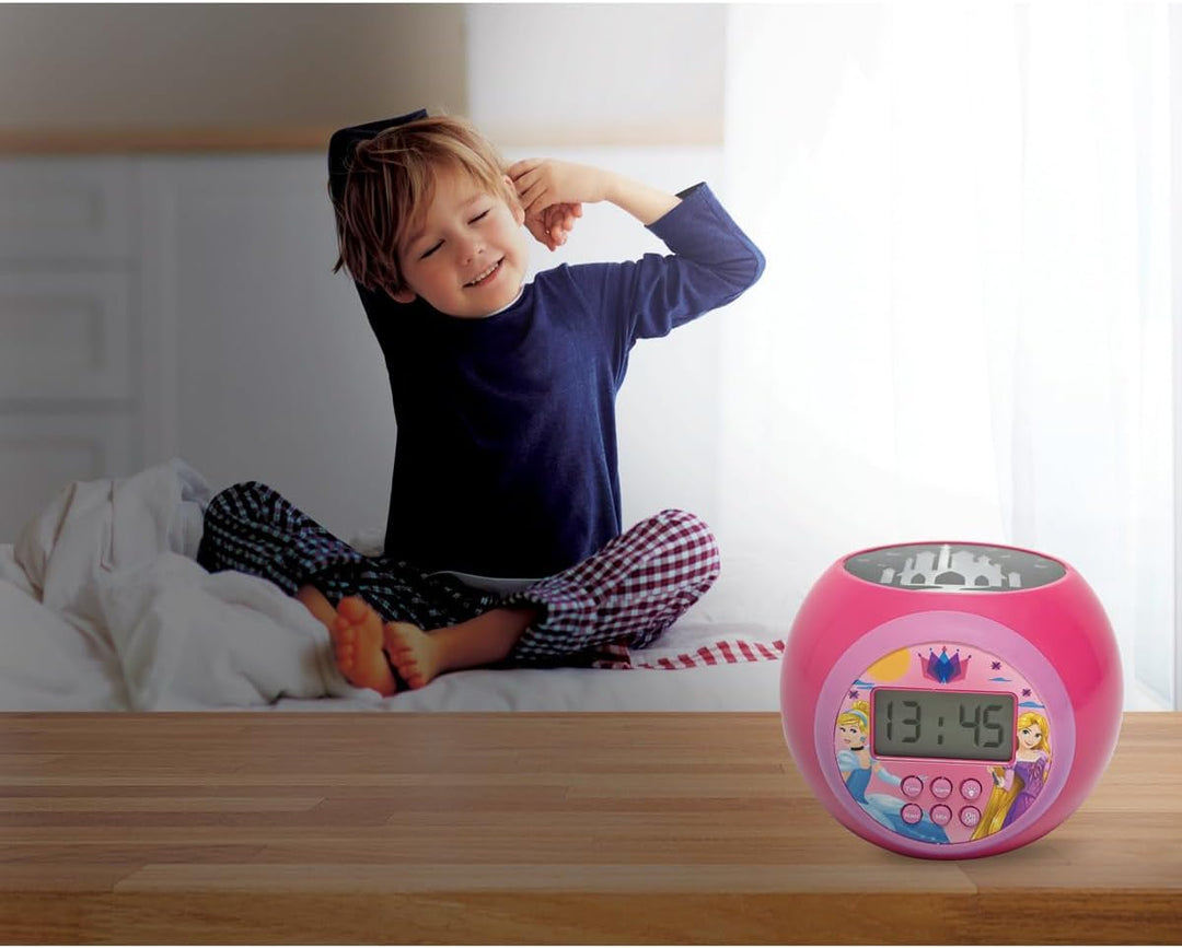 Lexibook RL977DP Projector-Wecker Disney Princess mit Schlumbmerfunktion und Weckfunktion, Nachtlich