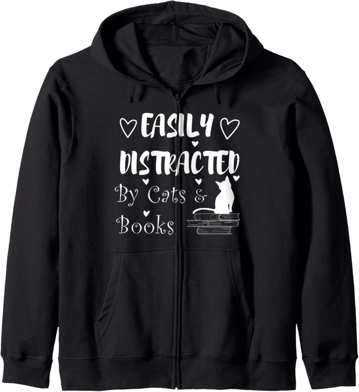 Katze und Buch Lesen Kätzchen Kapuzenjacke