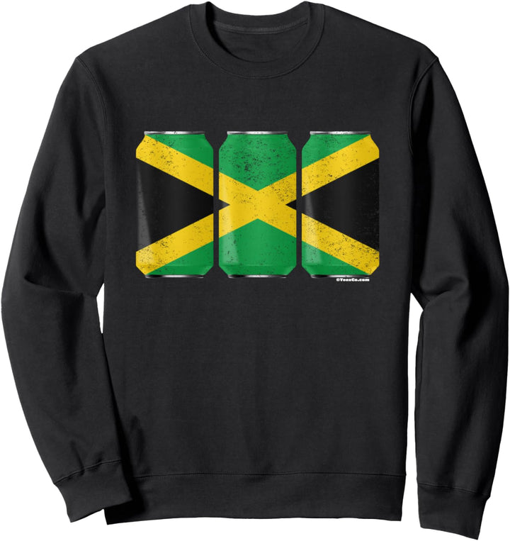 Cool Graphic Beer Cans Jamaica Flag Sweatshirt