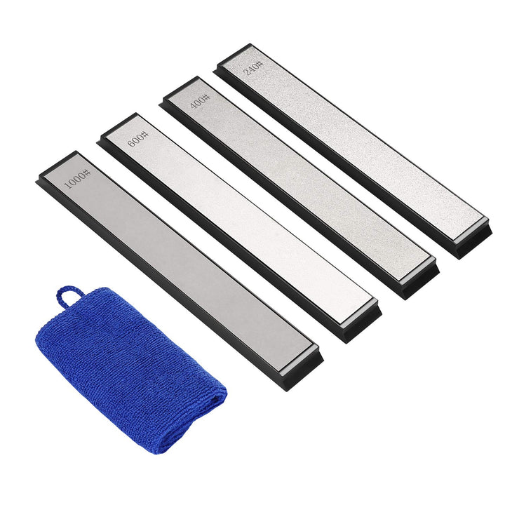 IMAGE Schleifstein Set 4 Stück Diamant Abziehstein mit Körnung 240/400/600/1000 Wetzstein Messerschä