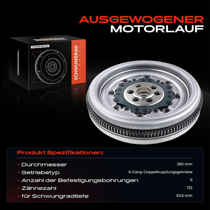 Frankberg Schwungrad Zweimassenschwungrad D.S.G Kompatibel mit A3 8P1 8PA 2003-2010 Octavia II 1Z3 1