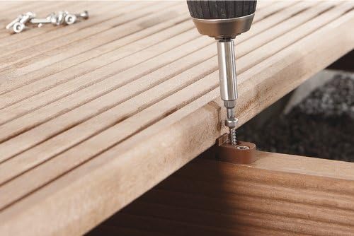 wolfcraft Verbinder-Set Terrassendielen „Verdecktes Verschrauben“, 140-tlg. I 6972000 I Verbinder fü