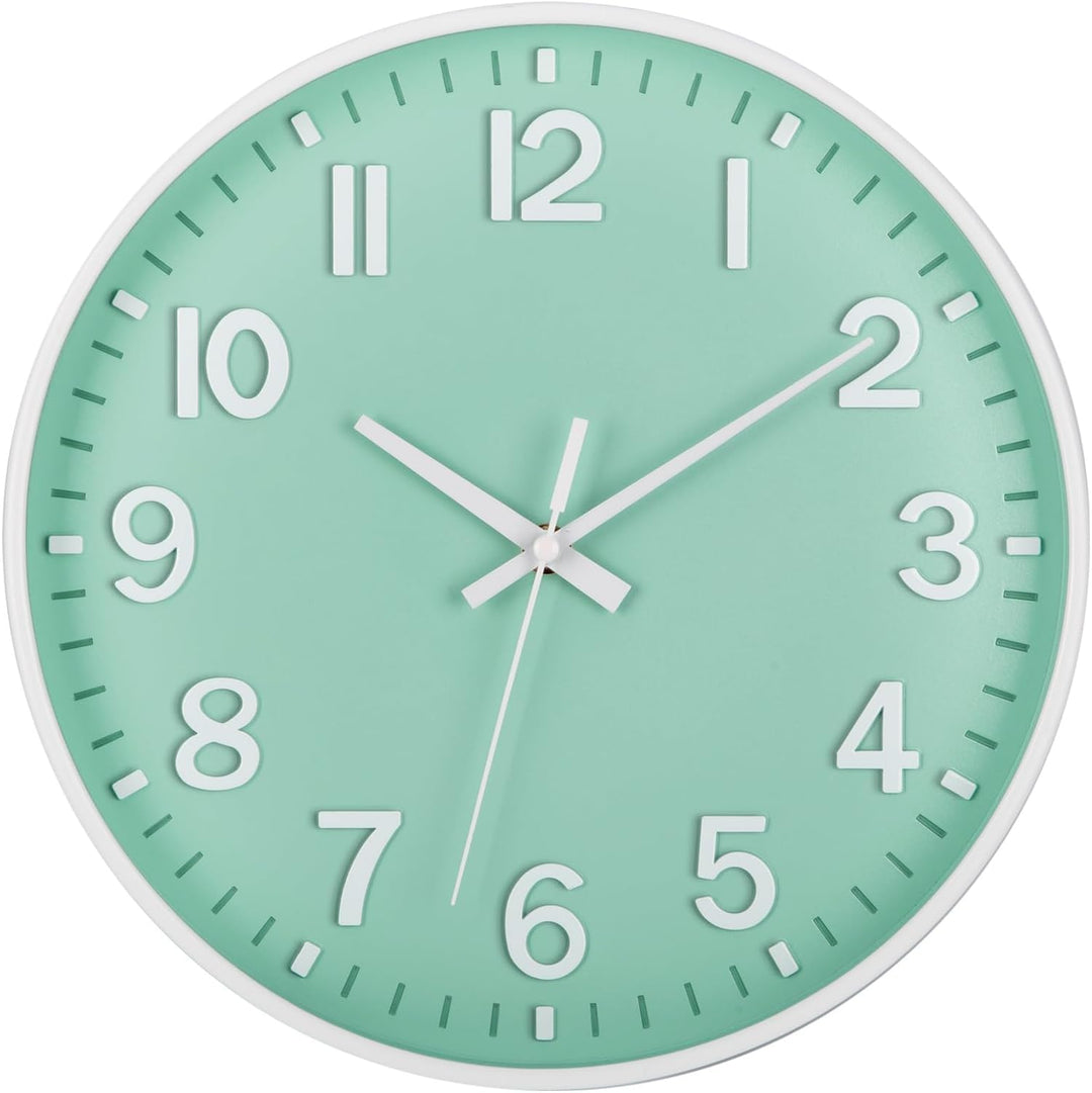 ACCSHINE Wanduhr Ohne TickgeräUsche Lautlos 30cm Modern Quarz Gross Batterie Betriebene Stereo Digit