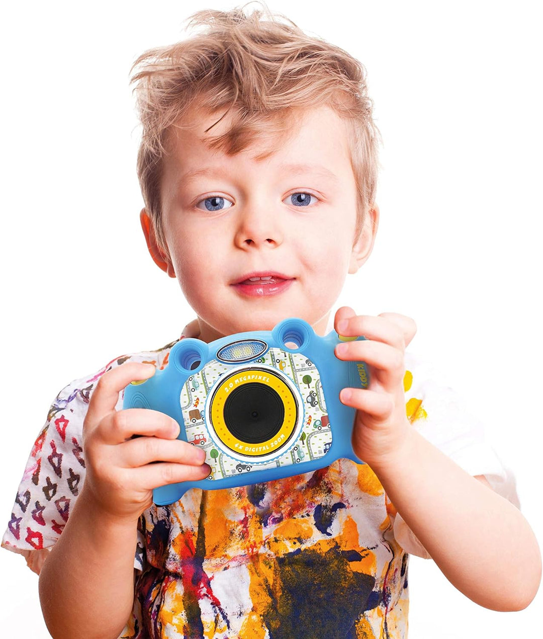 Kiddypix 'Blizz' Kinderkamera mit Webcam-Funktion, gummierte Aussenseite, Integrierte Spiele, Blau