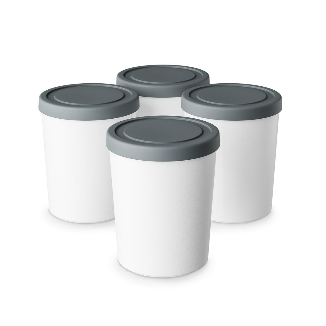 Klarstein Eisbehälter Für Speiseeis – 4x 180ml, Mit Deckel, Spülmaschinenfest, Kunststoff, Für Selbs