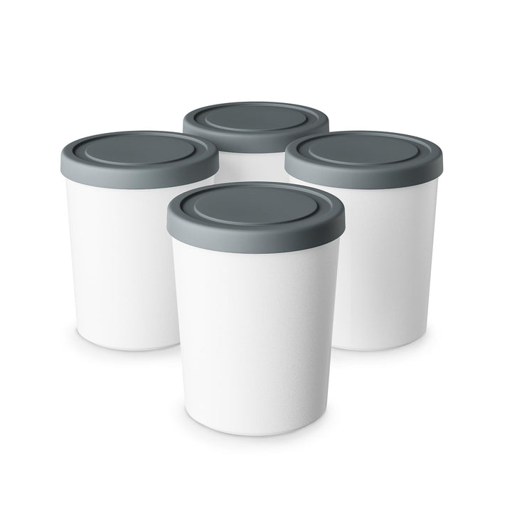 Klarstein Eisbehälter Für Speiseeis – 4x 180ml, Mit Deckel, Spülmaschinenfest, Kunststoff, Für Selbs