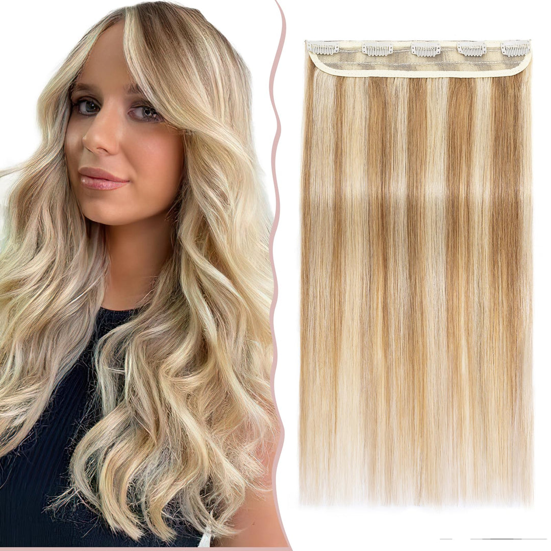 SEGO Clip in Extensions Haarverlängerungen Remy Echthaar 7A ein Teilig Haarteil 100% Human Haar Glat