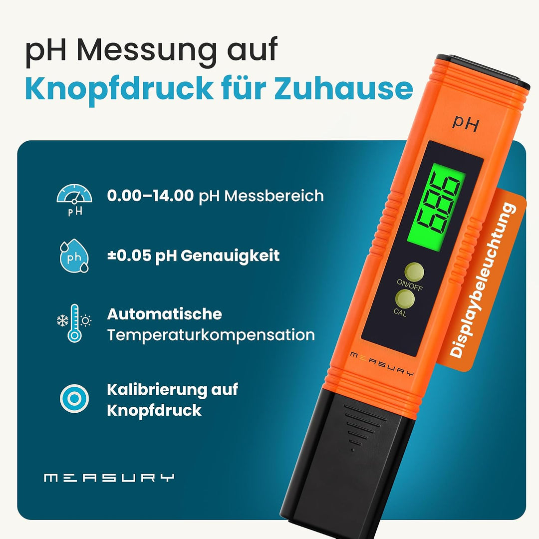 PH Wert Messgerät Pool, PH Messgerät Pool Digital, PH Meter Wein, Wasser und Urin, 0.00-14.00 pH Mes