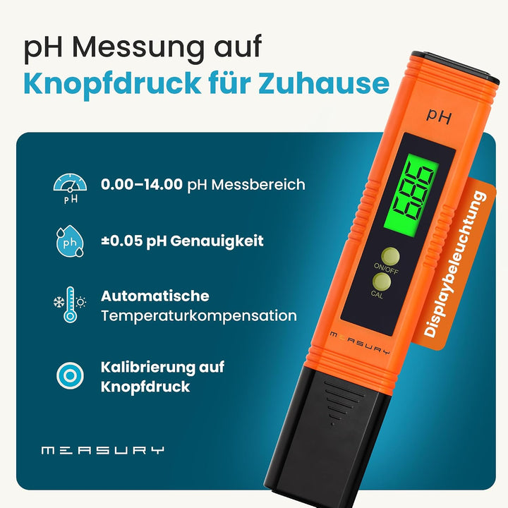 PH Wert Messgerät Pool, PH Messgerät Pool Digital, PH Meter Wein, Wasser und Urin, 0.00-14.00 pH Mes